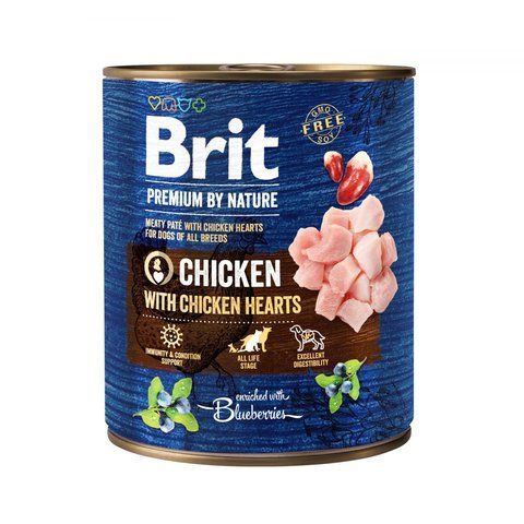 Вологий корм для дорослих собак усіх порід Brit Premium Dog by Nature 800г, курка 6258 фото