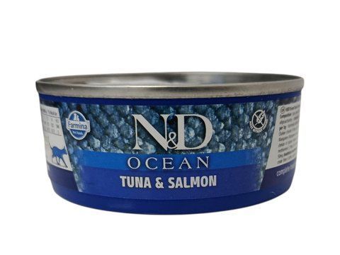 Фарміна кет вологий корм N&D Grain Free OCEAN TUNA AND SALMON тунець, лосось, 70г 21247 фото