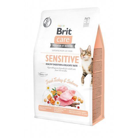 Сухий корм для котів з чутливою системою травлення Brit Care Cat GF Sensitive 400 г 13905 фото