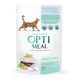 Вологий корм OPTI MEAL для дорослих котів з тріскою та овочами в желе 85 г 5858 фото 1