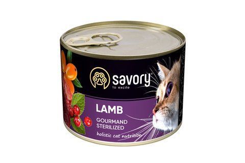 Вологий корм для стерилізованих котів Savory sterilized lumb 100г 15869 фото