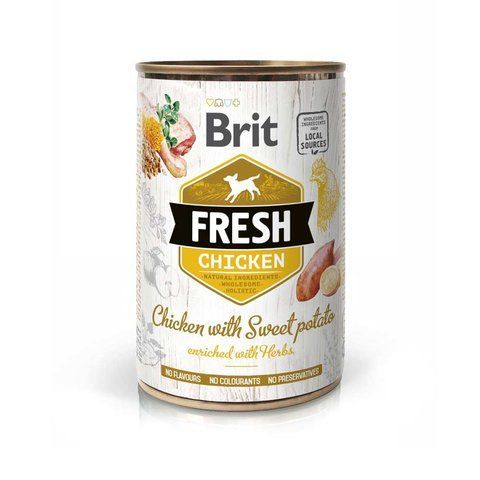 Вологий корм для собак Brit Fresh Chicken/Potato курка з бататом 400 г 6274 фото
