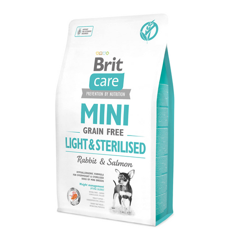 Корм Brit Care Mini Grain Free Light & Sterilised Rabbit & Salmon 2 кг 6295 фото