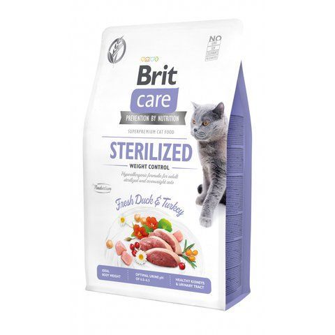 Корм для стерилізованих котів з надмірною вагою Brit Care Cat GF Sterilized Weight Control 400 г. 13907 фото
