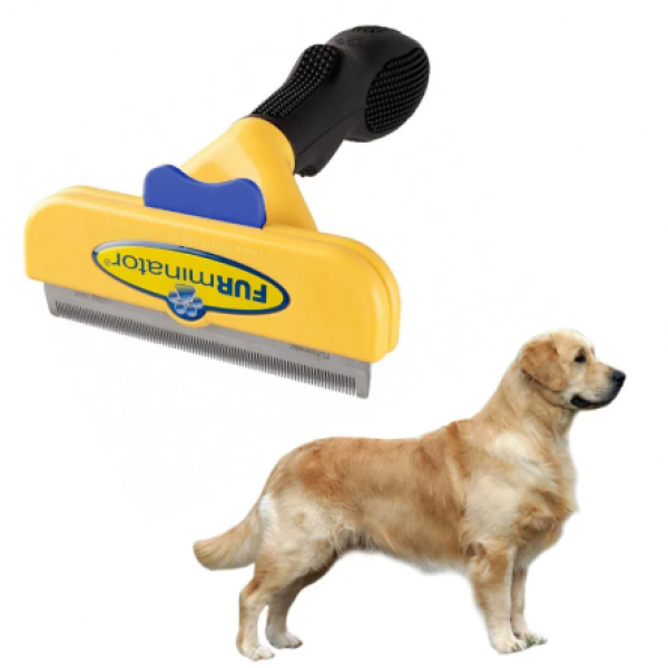 Фурминатор для собак FURmate великий з кнопкою FURmate 10 см 5713 фото