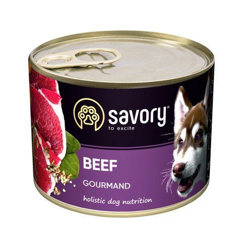 Вологий корм для собак яловичина Savory dog gourmand beef 200г 15878 фото