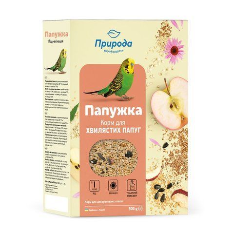 Корм для хвилястих папуг "Папужка NEW йод+ехінацея" 500г 6915 фото