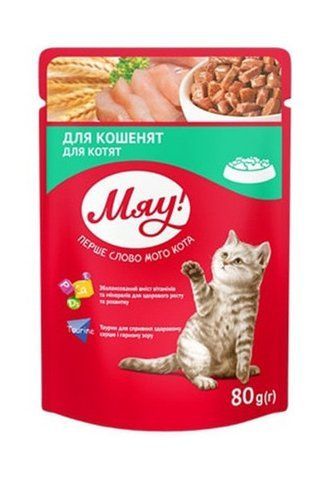Вологий корм Мяу для кошенят 80г 6162 фото