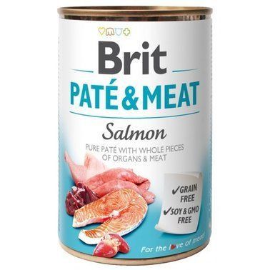Вологий корм для собак Brit Pate & Meat Salmon з м'ясом лосося 400 г 13968 фото