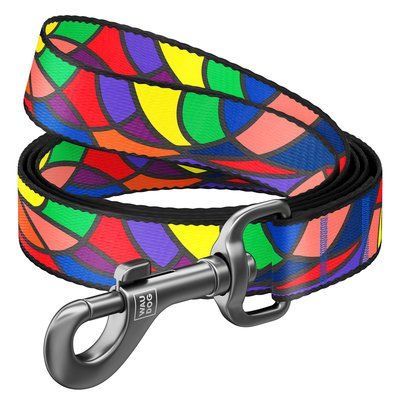Повідець для собак нейлоновий waudog nylon, "вітраж", ш 15 мм, дл 122 см 4593 4593 фото