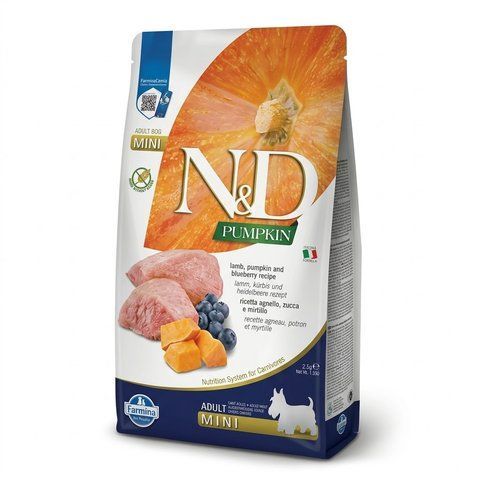 Сухий корм Farmina N&D Pumpkin Grain Free Adult Mini Lamb & Blueberry 2,5 кг 21406 фото