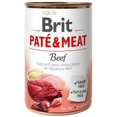 Вологий корм для собак Brit Pete & Meat Beef з м'ясом яловичини 400 г 14022 фото