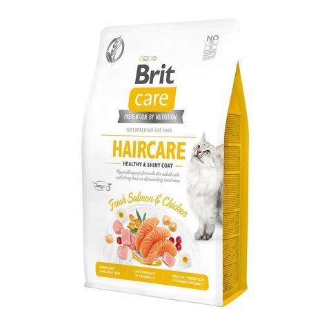 Сухий корм для котів для здоров'я шкіри та шерсті Brit Care Cat GF Haircare 400 г 14086 фото