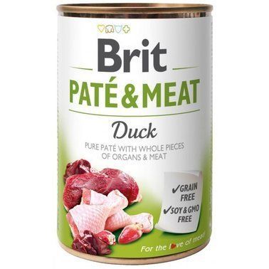 Вологий корм для собак Brit Pate & Meat Duck з м'ясом качки 400 г 14088 фото
