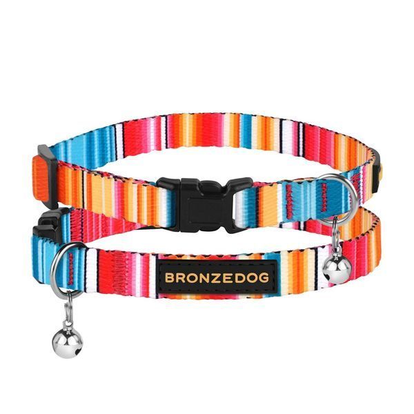 Нашийники BRONZEDOG URBAN WEST нейлоновий з пластиковою пряжкою та дзвіночком, червоний 49/1353Б/Т 9420 фото