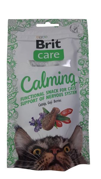 Ласощі для котів Brit Care Cat Snack Calming з куркою, м'ятою та ягодами годжі 50 г 19670 фото
