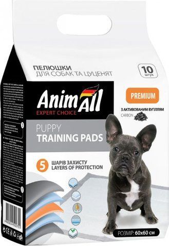 Пелюшки для собак AnimAll 60х60 см з активованим вугіллям 10 шт 3468 фото