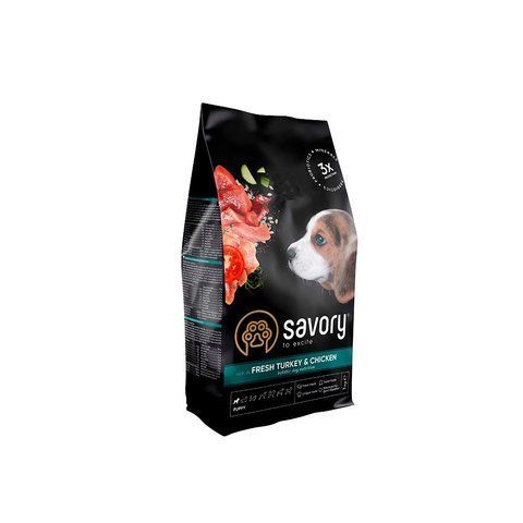 Сухий корм для собак Savory puppy fresh turkey and chiken 1кг 15894 фото