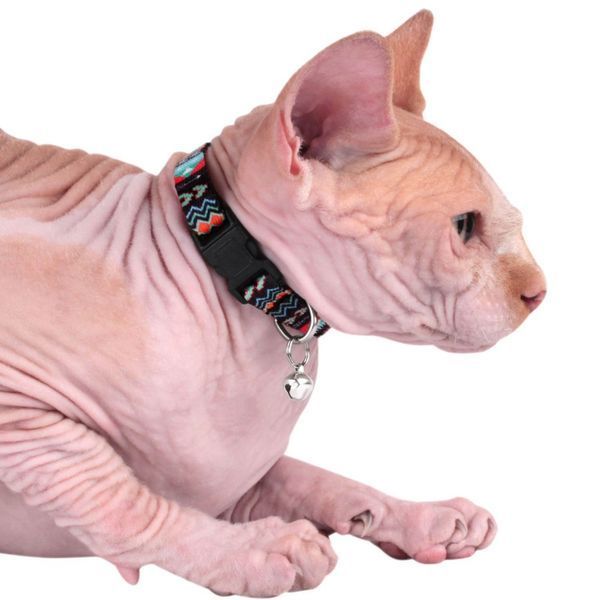 Нашийник для Котів BronzeDog Urban Нейлоновий з Пластиковою Пряжкою та Дзвіночком Ацтеки 49/1335/Т 49/1335/Т фото