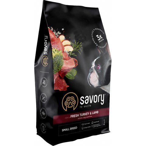 Сухий корм для собак Savory small breed fresh turkey and lamb 1кг 15896 фото
