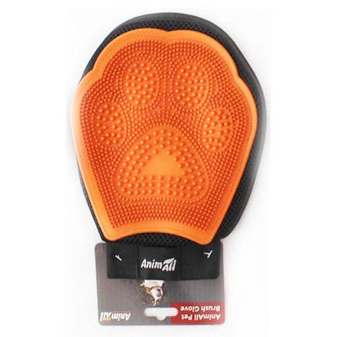 AnimAll Groom MG9608 Рукавичка для вичісування шерсті помаранчева 12292 фото