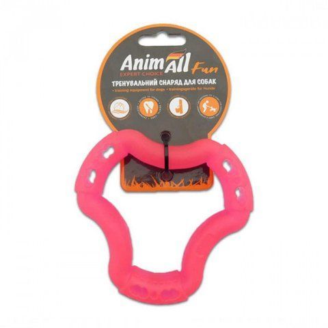 AnimAll Fun - Іграшка кільце 6 сторін для собак 12 см коралове 111 352 5288 фото