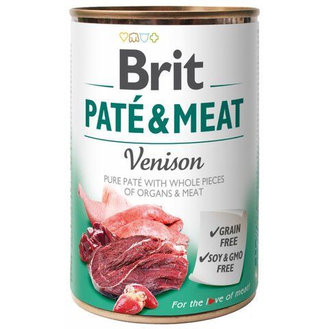 Вологий корм для собак Brit Pate & Meat Venison з м'ясом оленя 400 г 14264 фото