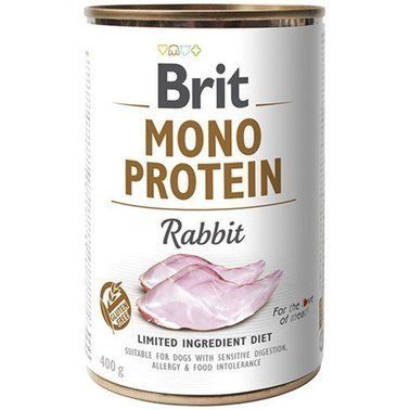 Вологий корм для собак Brit Mono Protein Rabbit з м'ясом кролика 400 г 6256 фото
