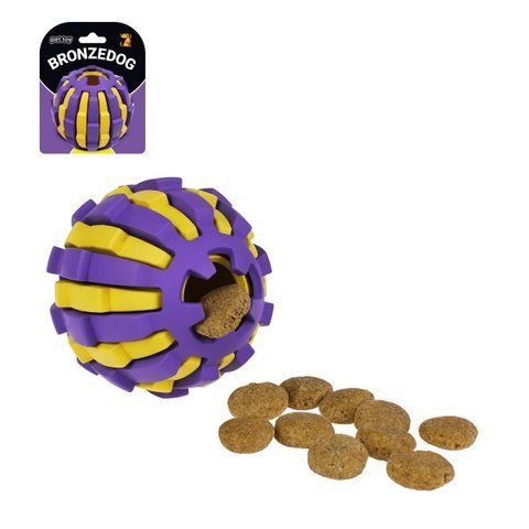 Іграшка для Собак Bronzedog Jumble Двошаровий М'яч 8 см Фіолетово-Жовтий Y000316W/Т 00000011180 фото