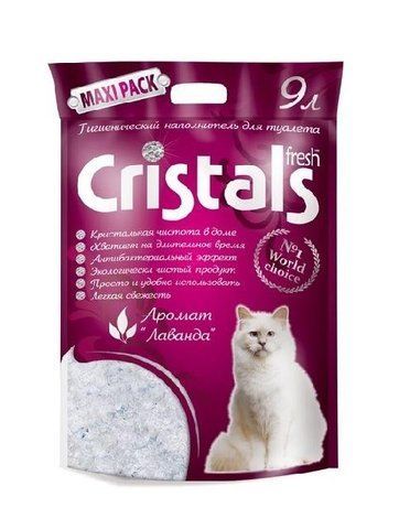 Наповнювач для котячого туалету Cristals Fresh з лавандою сілікагелевой вбираючий 9 л 3385 фото