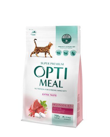 Сухий корм для котів OPTIMEAL HIGH IN VEAL з високим вмістом телятини 700 г 17375 фото