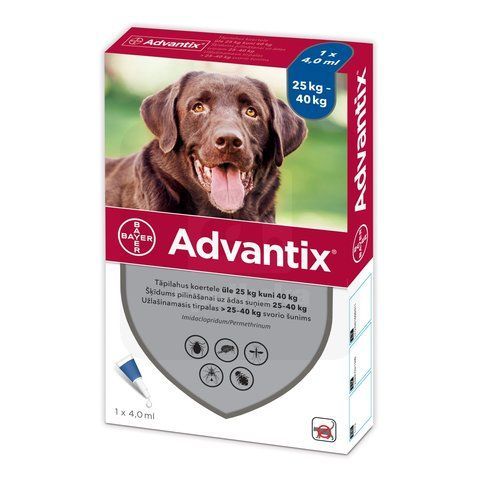 Краплі від бліх та кліщів Bayer Advantix для собак понад 25кг від кліщів, бліх та інших комах (1 ампула) 5680 фото