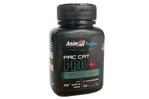 Вітаміни AnimAll VetLine PAC CAT PRO для котів та кішок 0.5 г &times; 100 таблеток 139 895 фото