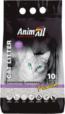 Наповнювач Animall бентонітовий білий з ароматом лаванди 10л 00000013869 фото
