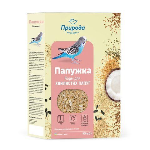 Корм для хвилястих папуг &laquo;ПАПУЖКА. ЙОД + КОКОС&raquo; 500г 6912 фото