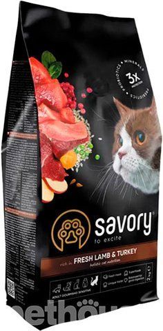 Сух.корм д/чулт.травл._котів_Savory_з ягням та індичкою 8кг  20007 фото