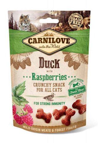 Ласощі для кішок Carnilove Crunchy Snack з качкою та малиною 50г 14559 фото
