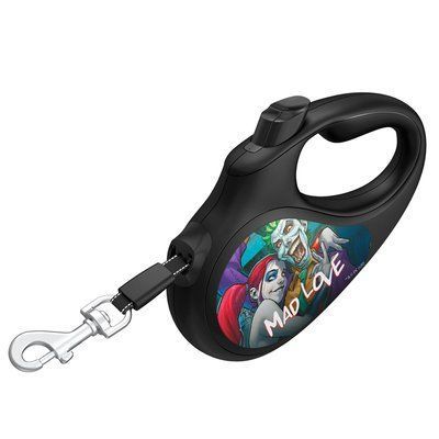 ПОВІДОК-РУЛЕТКА ДЛЯ СОБАК WAUDOG R-LEASH, "ШАЛЕНА КОХАННЯ", XS, ДО 12 КМ, 3 М, СВІТЛОВІДБИВАЛЬНА СТРІЧКА, ЧОРНИЙ 8123-1013-01 8123-1013-01 фото