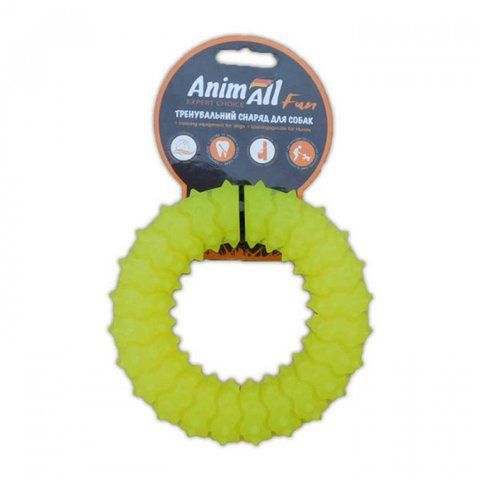 AnimAll Fun - Іграшка кільце з шипами для собак 12 см жовте 110 611 5297 фото