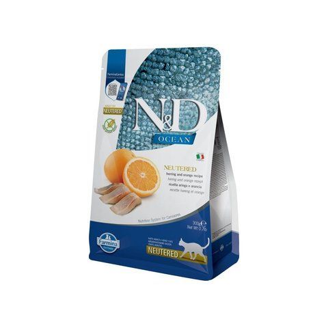 Farmina N&D Ocean Grain Free Neutered сухий корм для котів оселедцем та апельсином 300 г 21243 фото