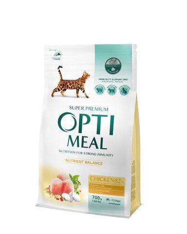 Сухий корм для котів OPTIMEAL CHICKEN з куркою 700 г 17376 фото