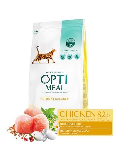 Сухий корм для котів OPTIMEAL CHICKEN з куркою 700 г 17376 фото
