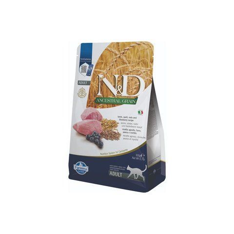 Farmina N&D Ancestral Grain Adult сухий корм з ягням, спельтою, вівсом та чорницею 300 г для котів 21411 фото